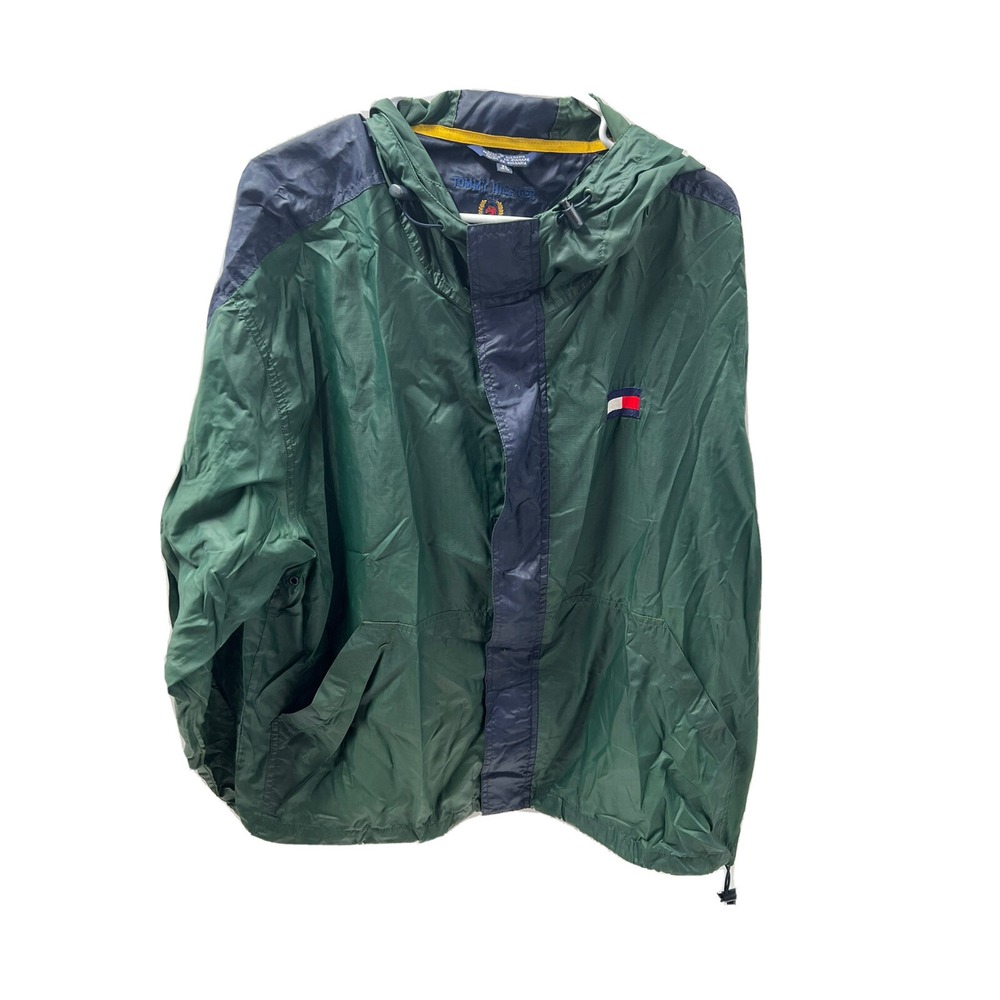 Vintage Tommy Hilfiger Jacket Light Windbreaker Large 90s Sleeve Spell Out - Picture 7 of 7